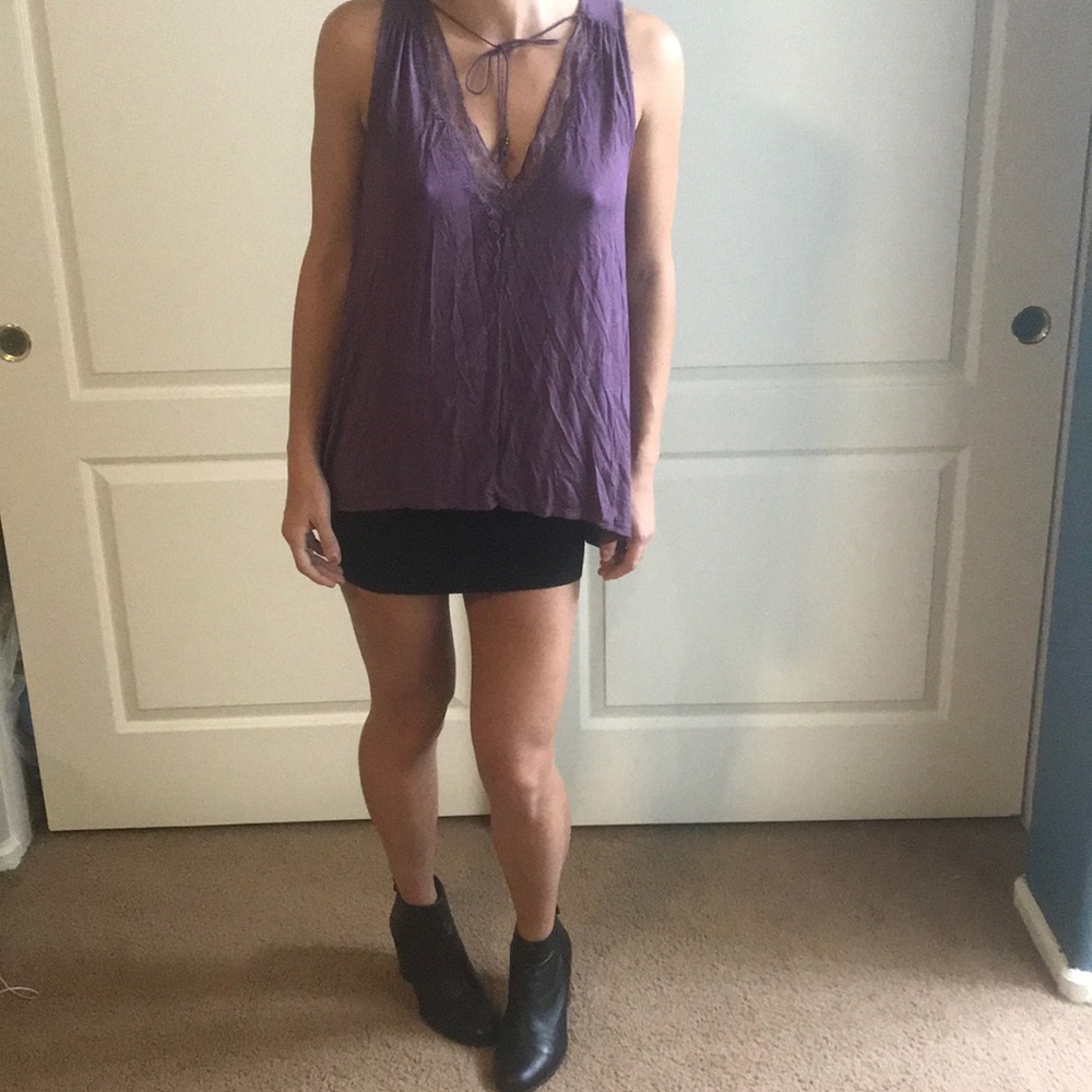 Loose and flowy purple tank